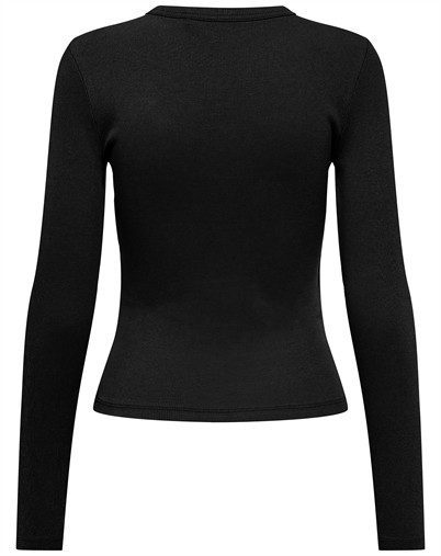 Only - ONLVal Life O-Neck Langærmet Top - Black